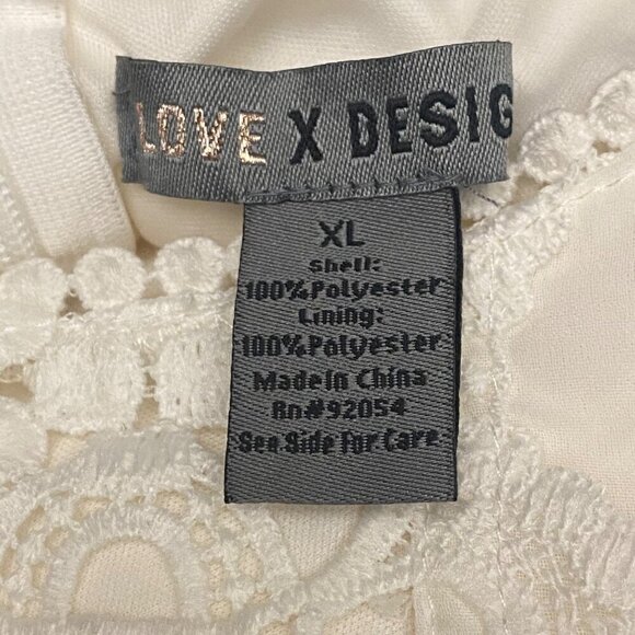 NEW Love X Design Fit and Flare Dotted Dress in Cream White Size XL - Picture 6 of 6